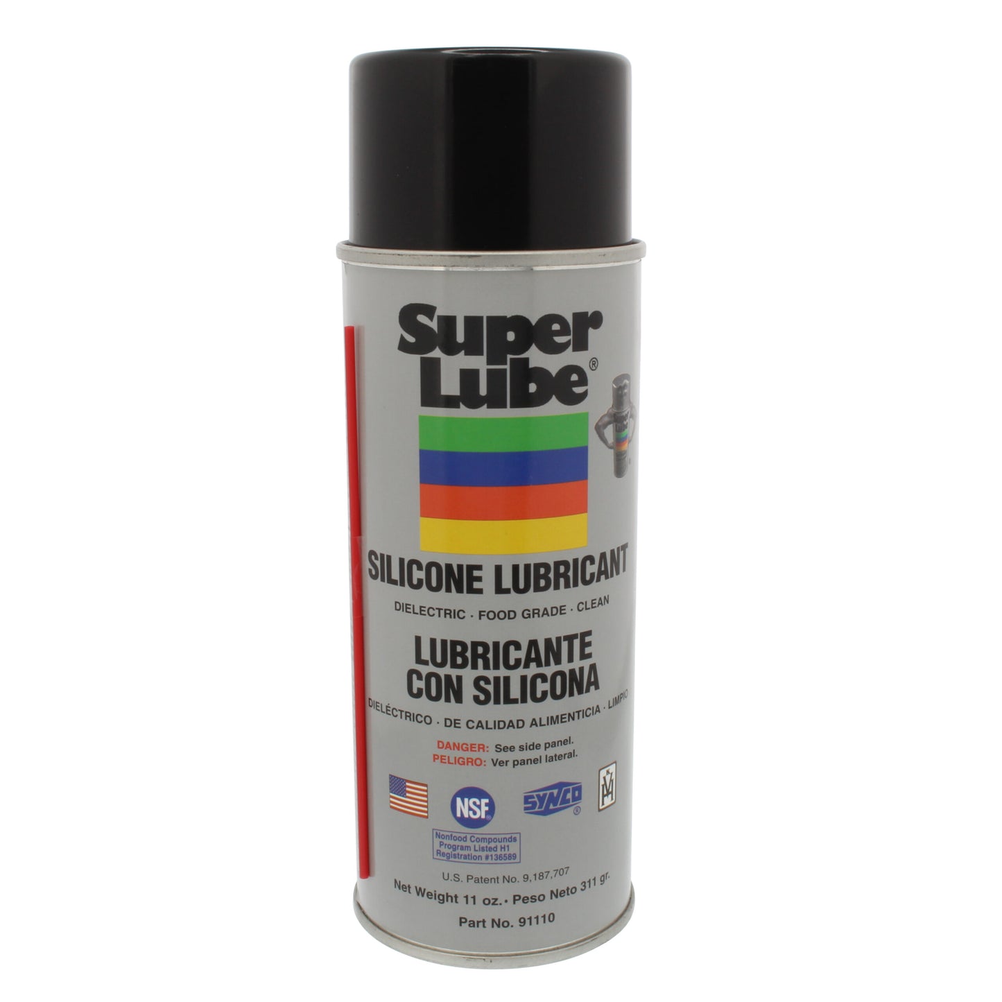 Super Lube silicone lubricant can on a white background