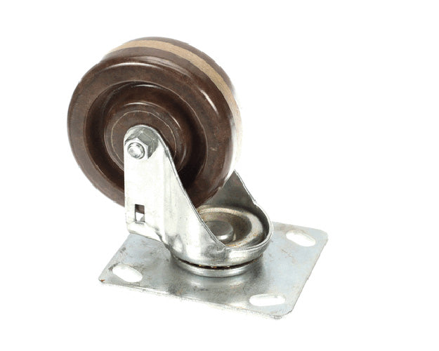 Heavy-duty swivel caster wheel without brake with mounting plate on white background