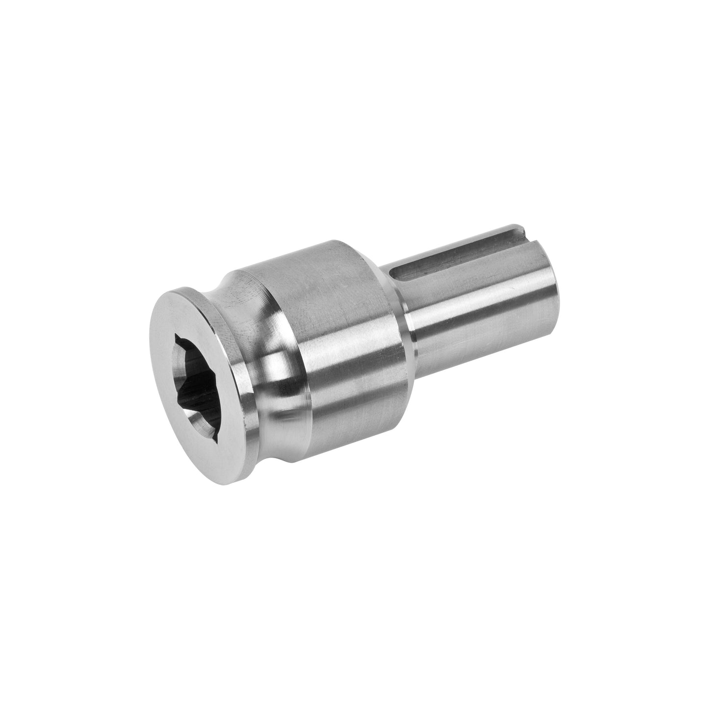 Metal tool bit on a white background