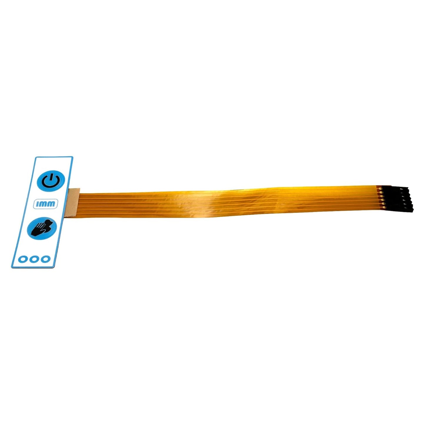 Fiber optic cable with a label on a white background