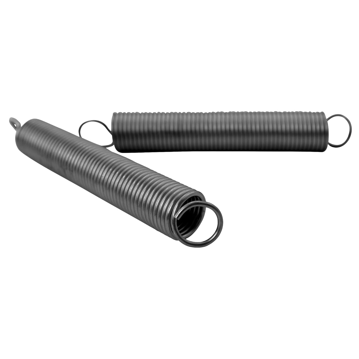 Two metal springs on a white background