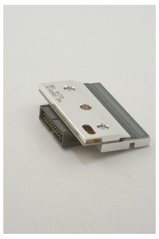 Rectangular computer electrical component with male plug on white background.