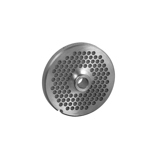 Carbon tool steel #12 hub-style meat grinder plate with 5/32 inch holes for Hobart #12 grinders, part 12 5/32 HUB