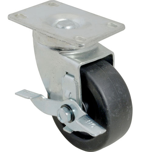 Picture of Black Caster Plate, 3-1/2 Inches with Brake