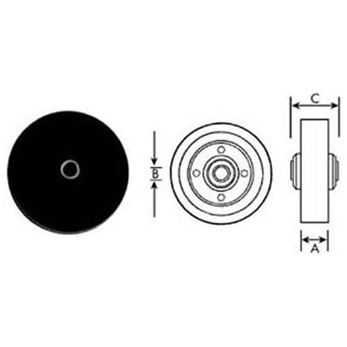 Picture of Wheel (4 inches, 5/16 inch inner diameter, Black)