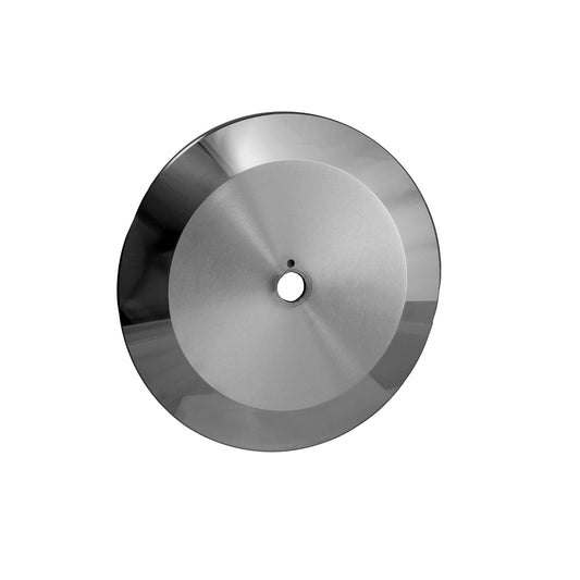 Metallic circular object on a white background