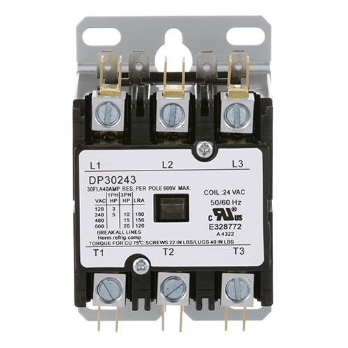 Picture of Contactor 3 Pole,40 Amp 24V for Dean Part# 8101202
