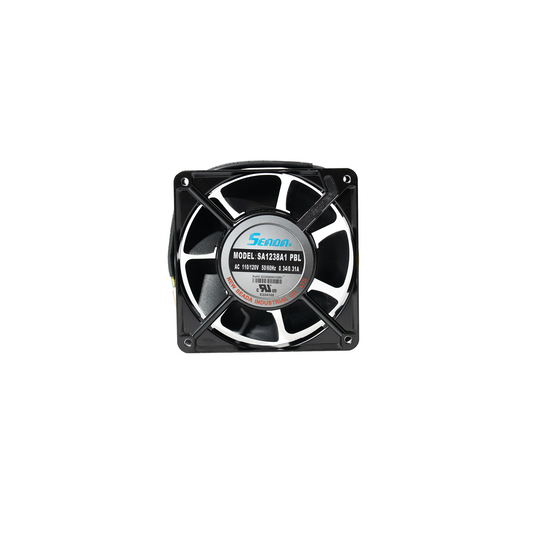 Square fan with Sanyo logo on a white background