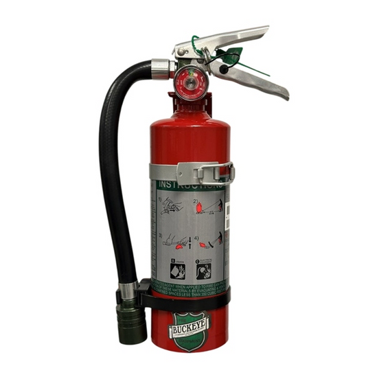 Red fire extinguisher with a white background