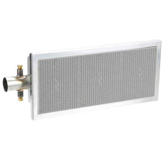 Metallic filter with cylindrical ports on a white background