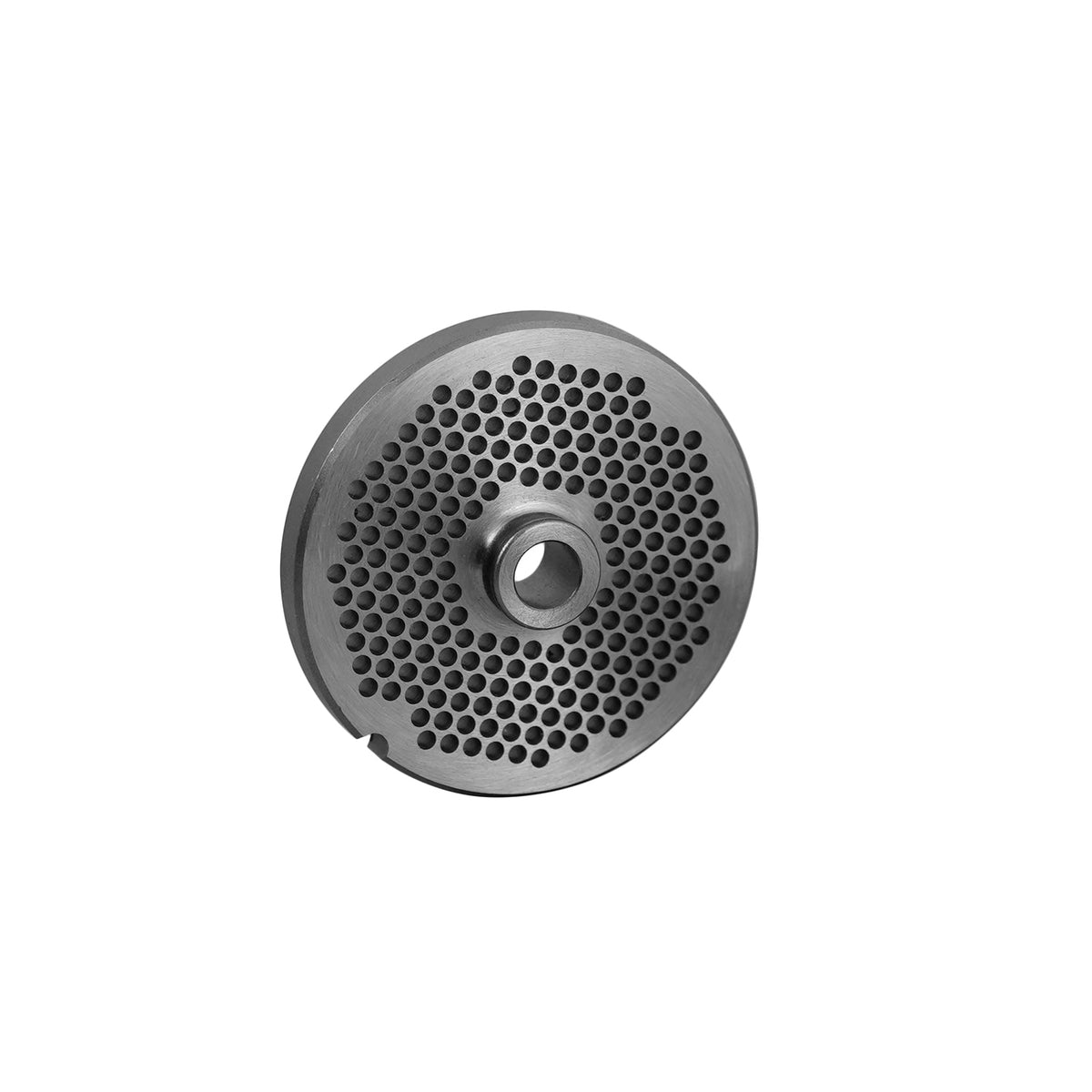 Carbon tool steel #22 hub-style meat grinder plate with 1/2 inch holes for Hobart #22 grinders, part 22 1/2 HUB