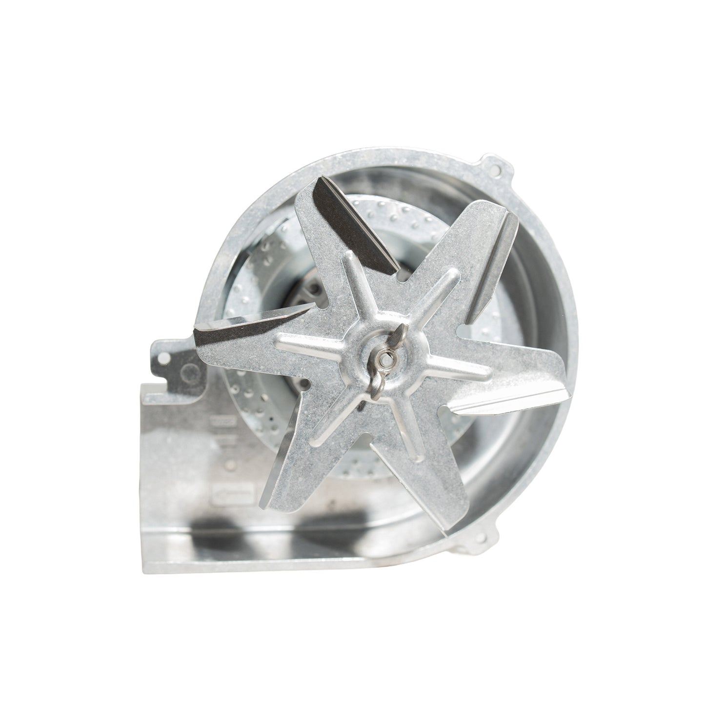 Metallic fan blade on a white background