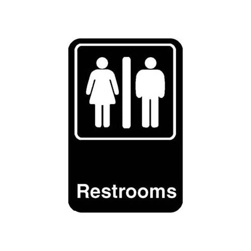 Picture of Sign,Restrooms , Black, 6X9" for Vollrath/Idea-Medalie Part# 5617