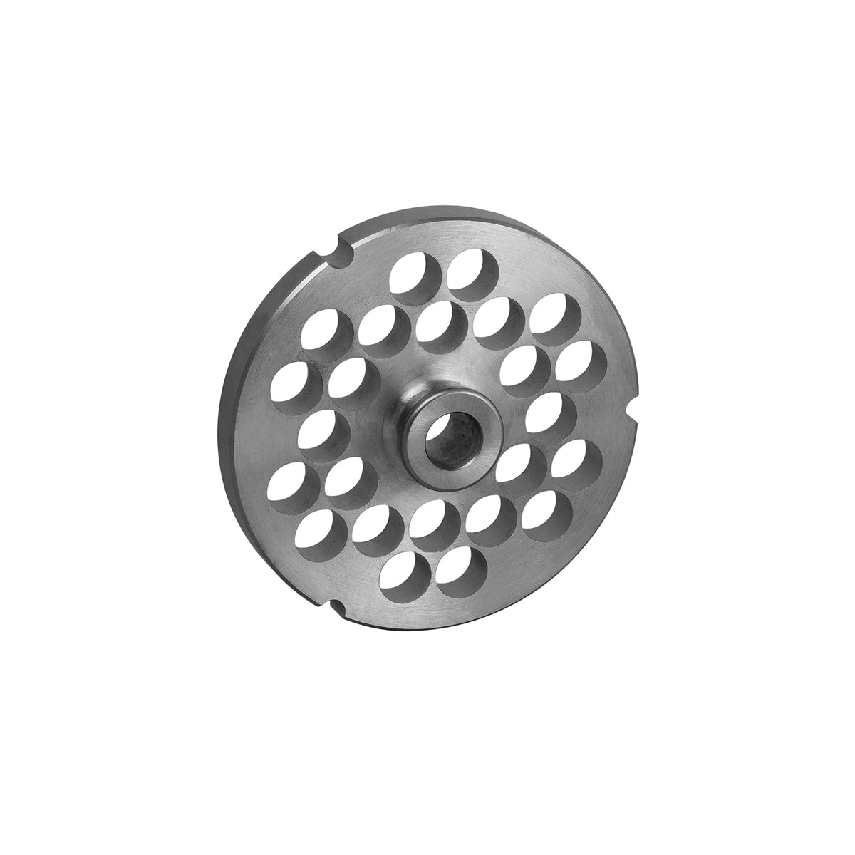 Carbon tool steel #52 meat grinder plate with hub, 1/2" holes, for Hobart and Biro #52 grinders, part 52 1/2 HUB