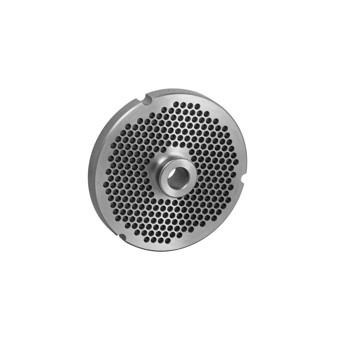 Carbon tool steel #32 hub-style 3 notch meat grinder plate with 5/32 inch holes for Hobart #32 grinders, part 32 5/32 HUB