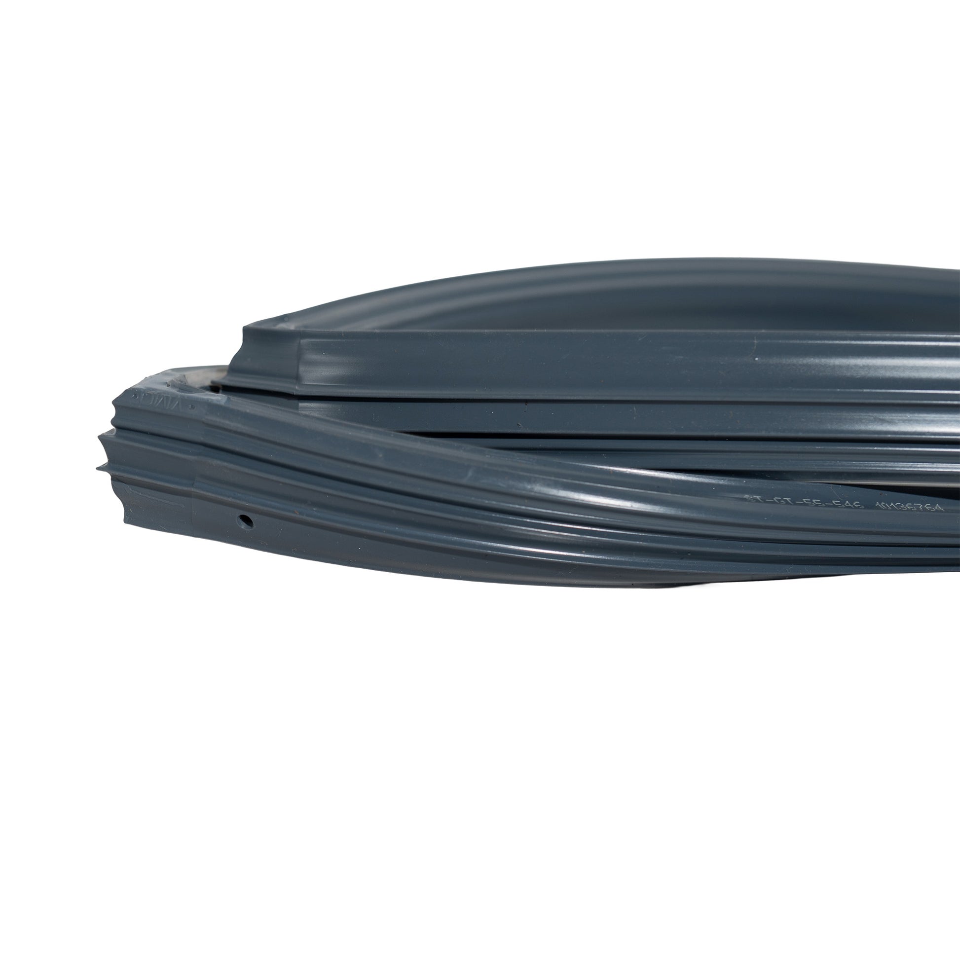 Coiled gray tube on a white background