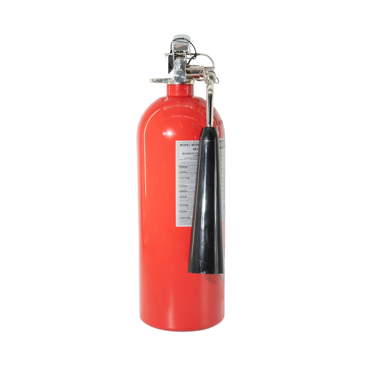 Red fire extinguisher on a white background