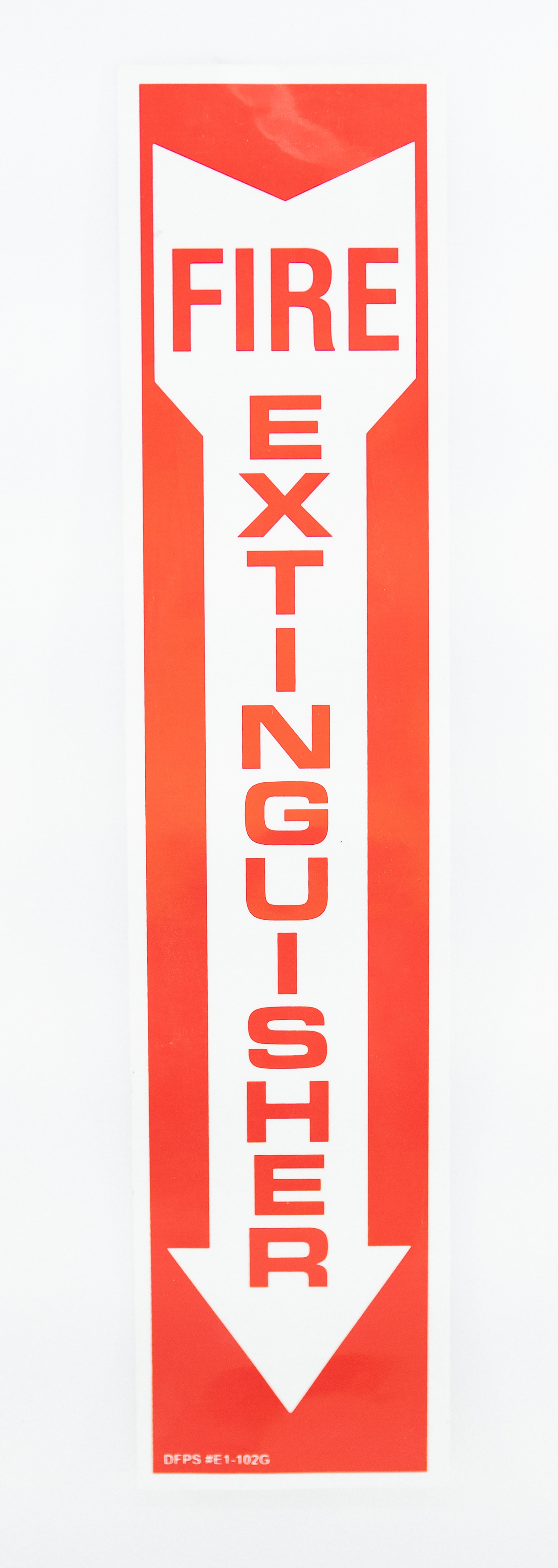 Picture of Fire Extinguisher Arrow Sign, Glow-In-Dark: 4"x18"
