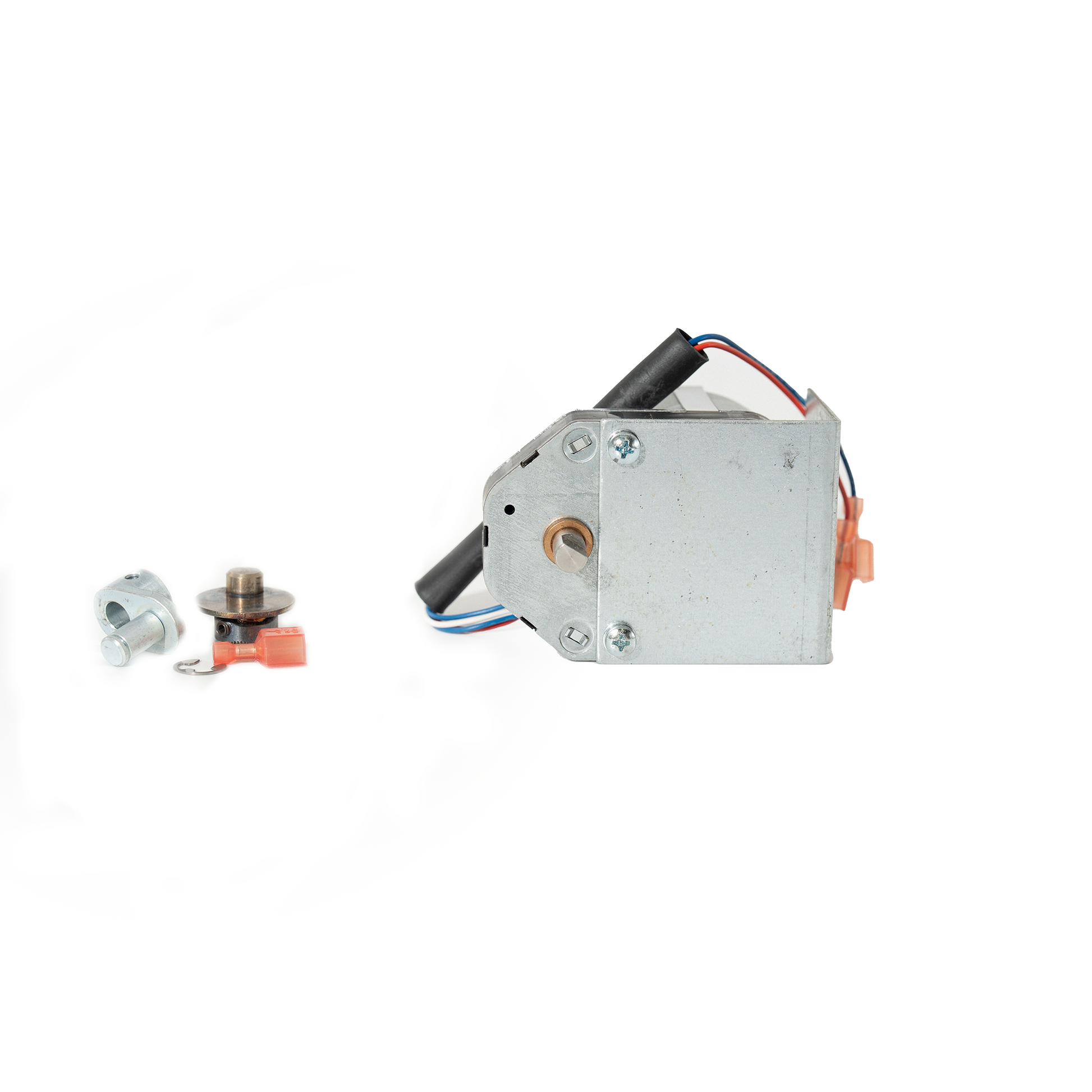 Mechanical component with wiring on a white background