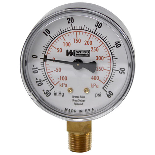 Picture of Compound Gauge 2-1/2, 30Vac-60Psi for Groen Part# GR001594