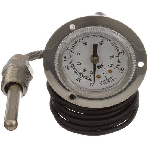 Picture of Rinse Thermometer 2, 100-220F, Front Flang for Hobart Part# 342109-2