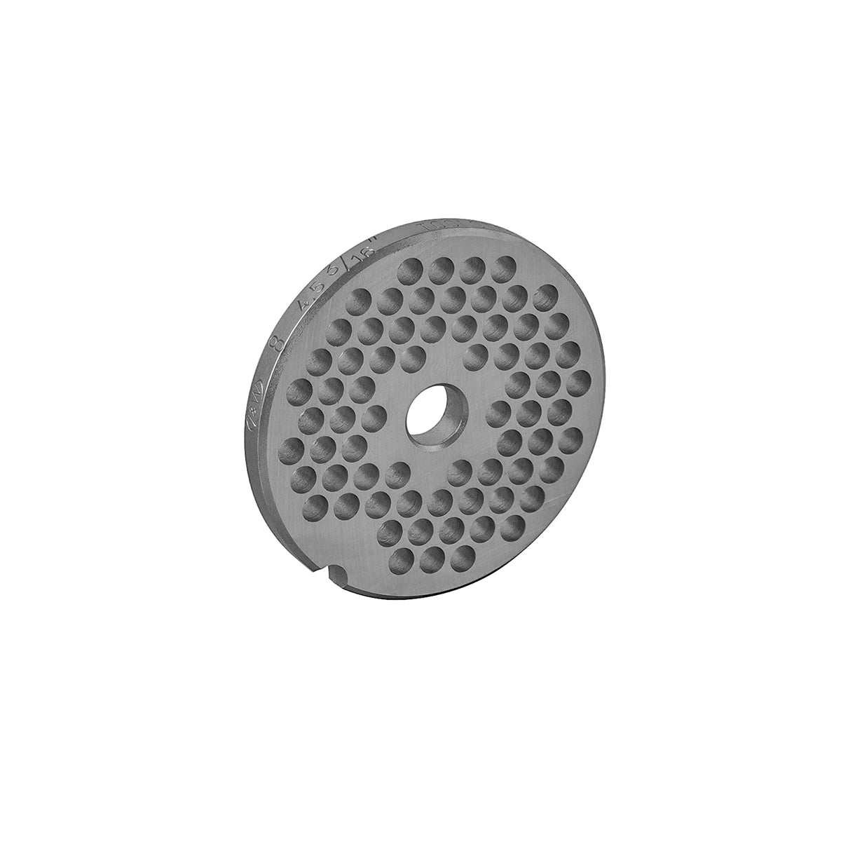 Carbon tool steel #8 hubless meat grinder plate with 3/16 inch holes for #8 size grinders, part 8 3/16 HBLS