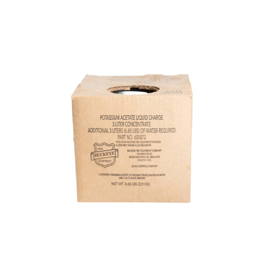 Brown cardboard box with text on a white background