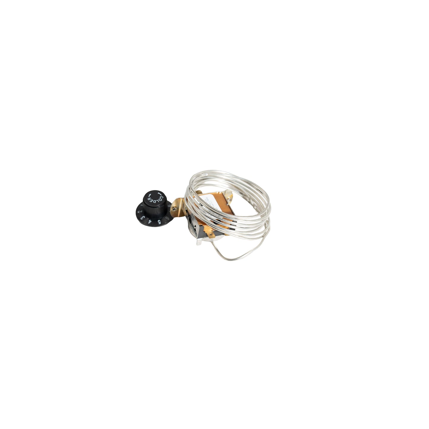 Mechanical component with a coiled wire on a white background