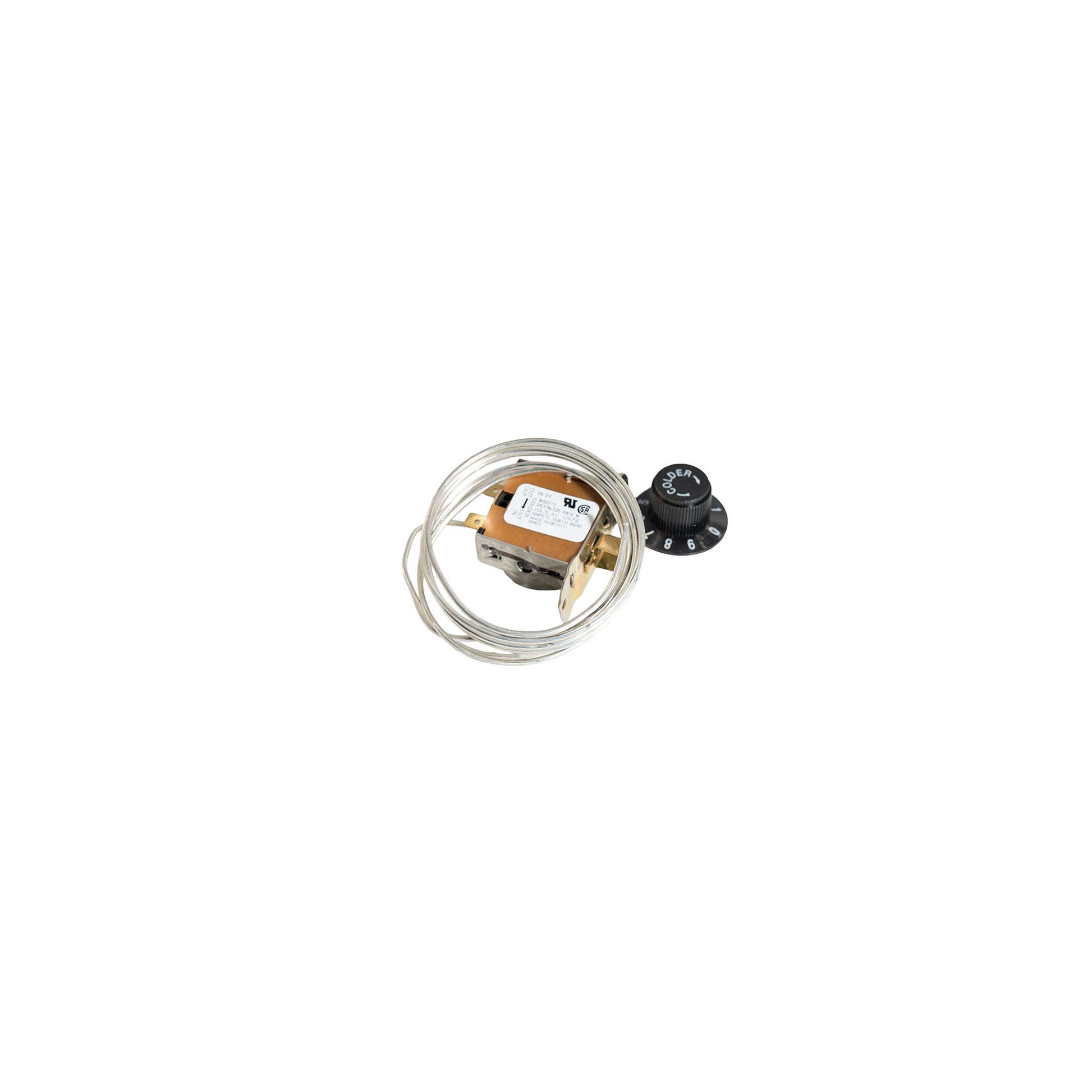 Mechanical component with a coiled wire on a white background