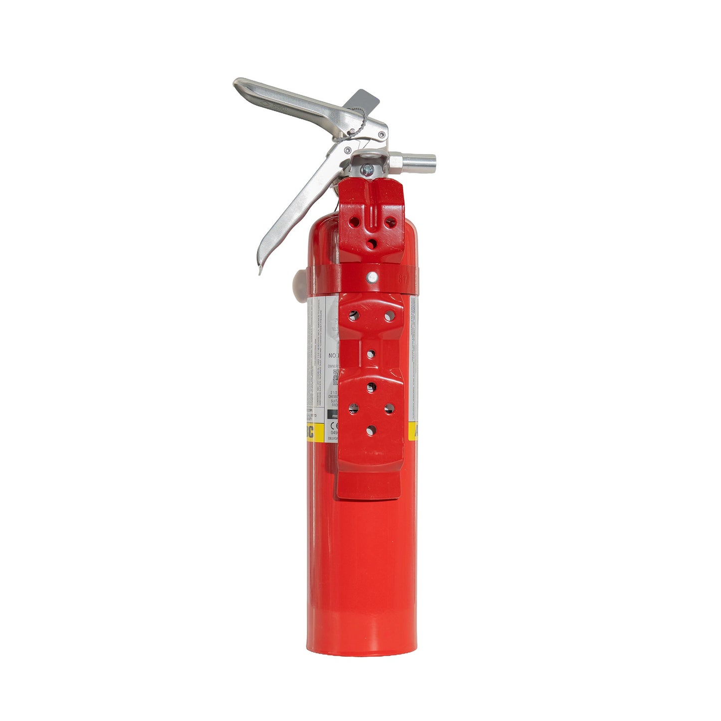 Red fire extinguisher on a white background