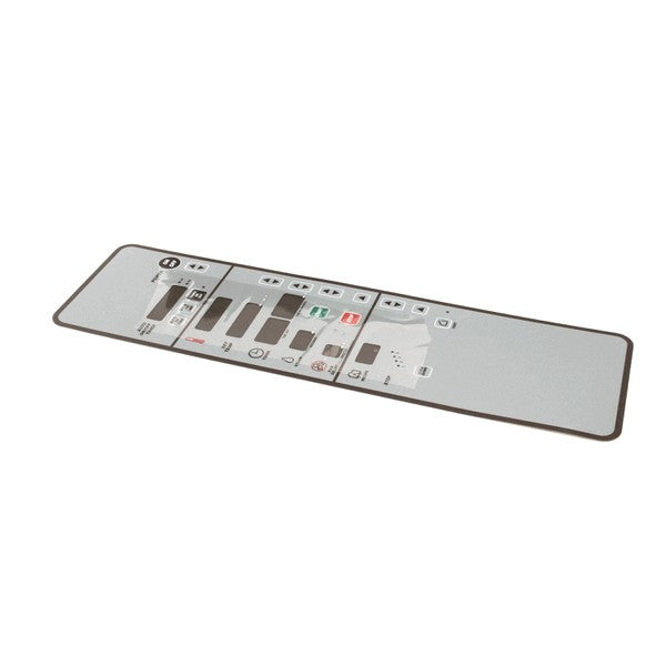 Control panel with various buttons and indicators on a white background
