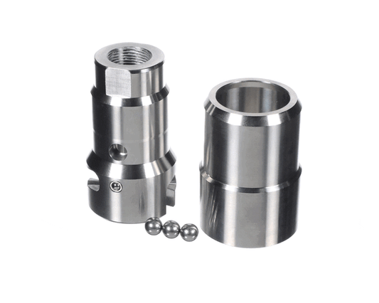 Set of metal tool holders arranged in row with mounting brackets on white background