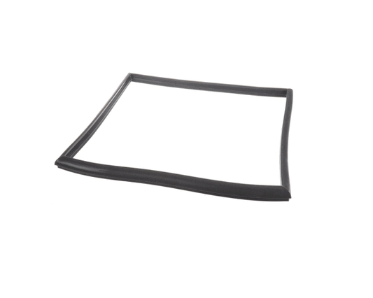 General-purpose oven door gasket extrusion coiled into ring on white background