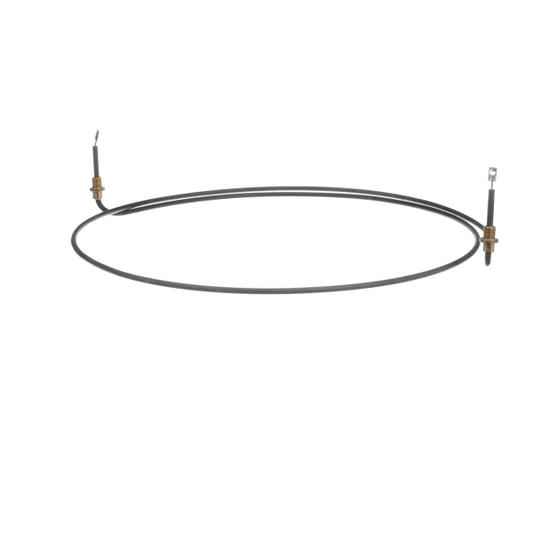 Round 4-inch heating element with compact coil and terminal base on white background