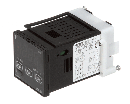 Programmable oven controller with digital display and control buttons on white background