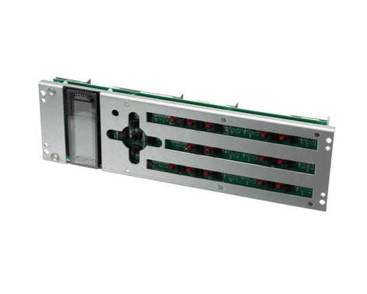 Low-voltage oven controller with compact housing, indicator lights, and terminal connections on white background