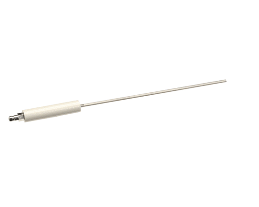 Slim metal detection probe with insulated wiring trailing off on white background