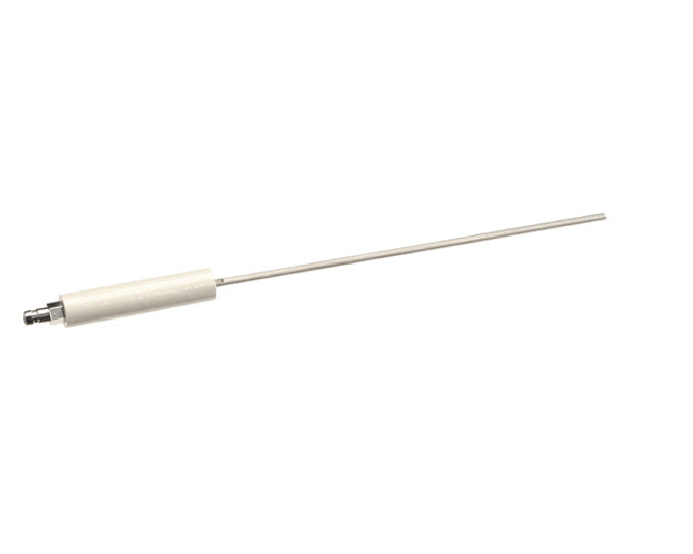 Slim metal detection probe with insulated wiring trailing off on white background