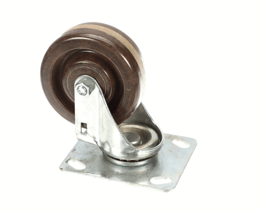 Heavy-duty swivel caster wheel without brake with mounting plate on white background