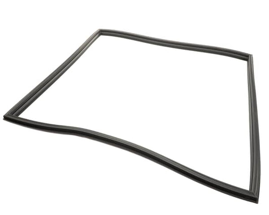 Shaped door gasket sized for specific oven door on white background