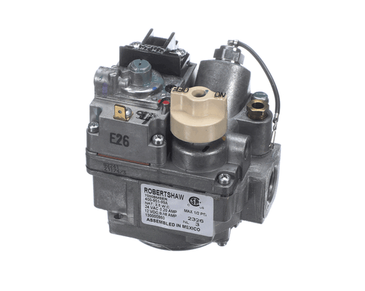 Frymaster 130000860 Gas Valve, Natural, 24VAC, 24V, Robertshaw on white background.