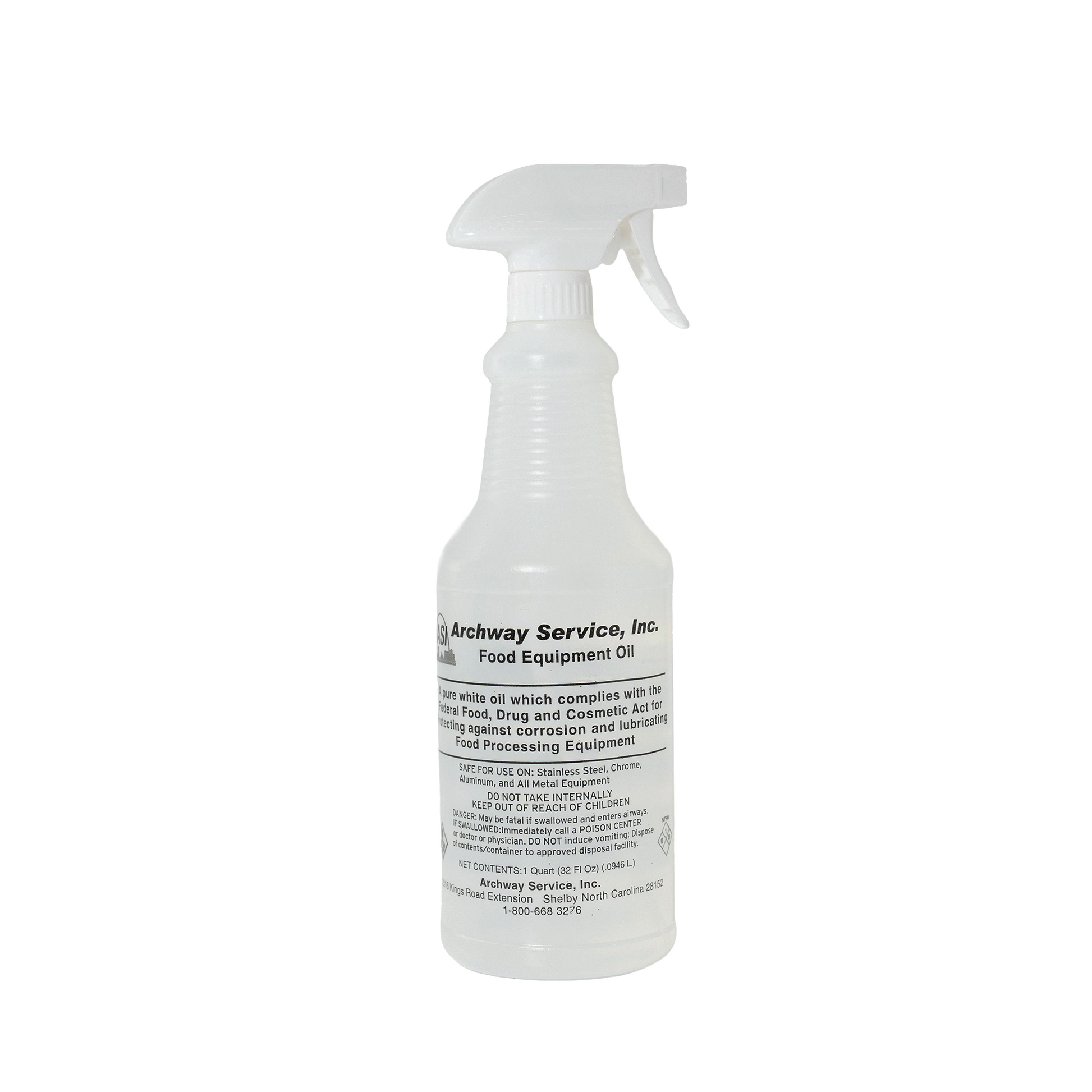 Food safe oil spray bottle on white background