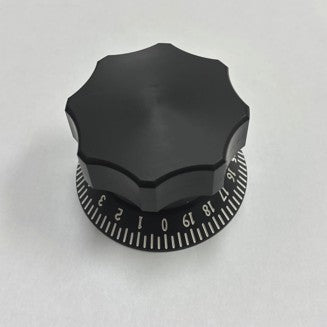 Black table adjustment knob with 0–19 dial for Globe 3600P, 3850P, 3975P and 4975P slicers, part 510020