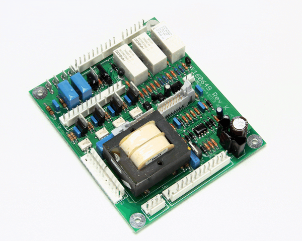Groen 160649 Relay Board on white background.