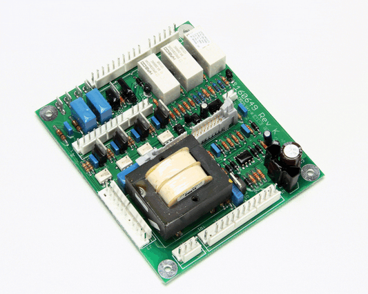 Groen 160649 Relay Board on white background.