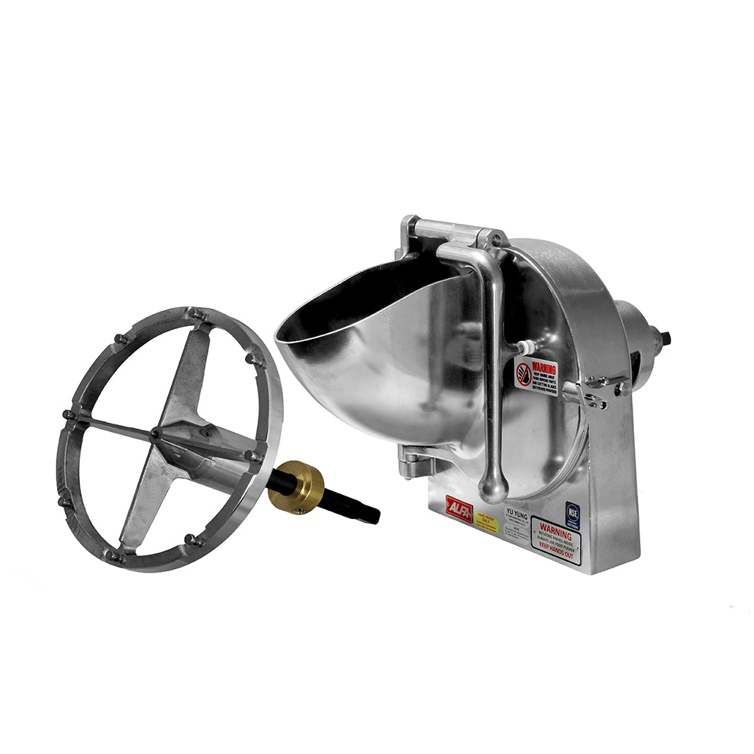 Polished aluminum grater shredder attachment for #12 hub mixers, Hobart VS9 alternative, part GS-12