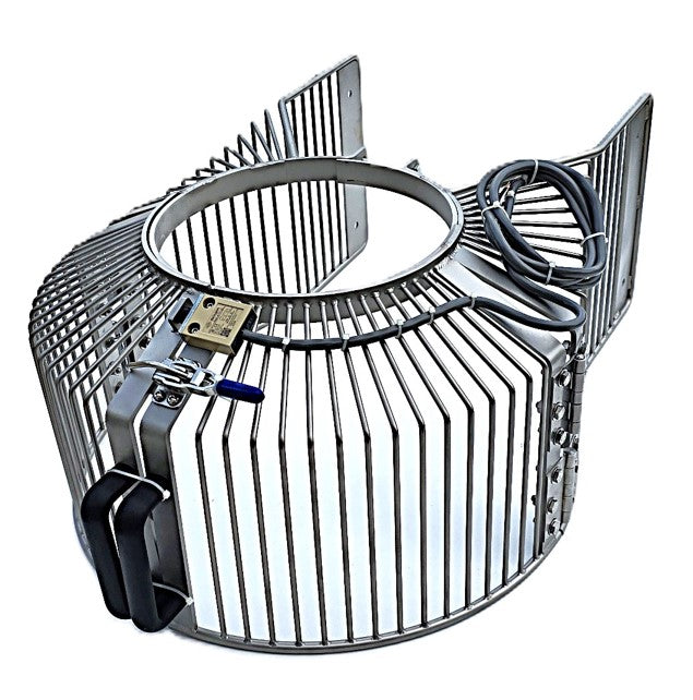 Metal bowl cover on white background.
