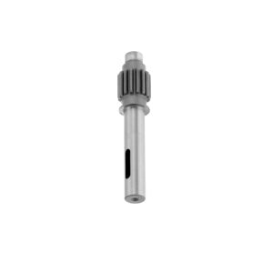 Metal gear and shaft on a white background