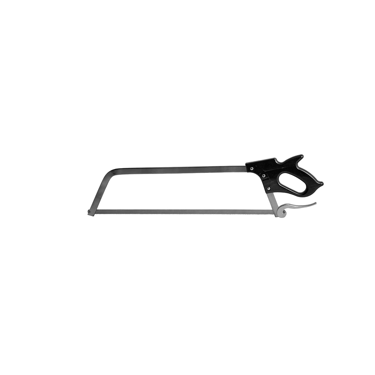 Stainless steel 19 inch butcher hand meat saw with black molded handle for HSB-19 blades, part HMSS-19