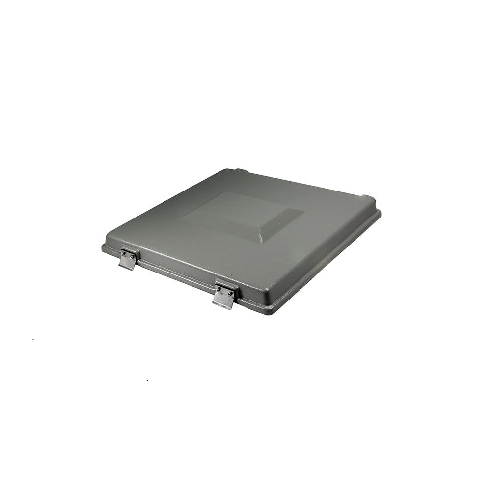 Gray plastic cover on a white background